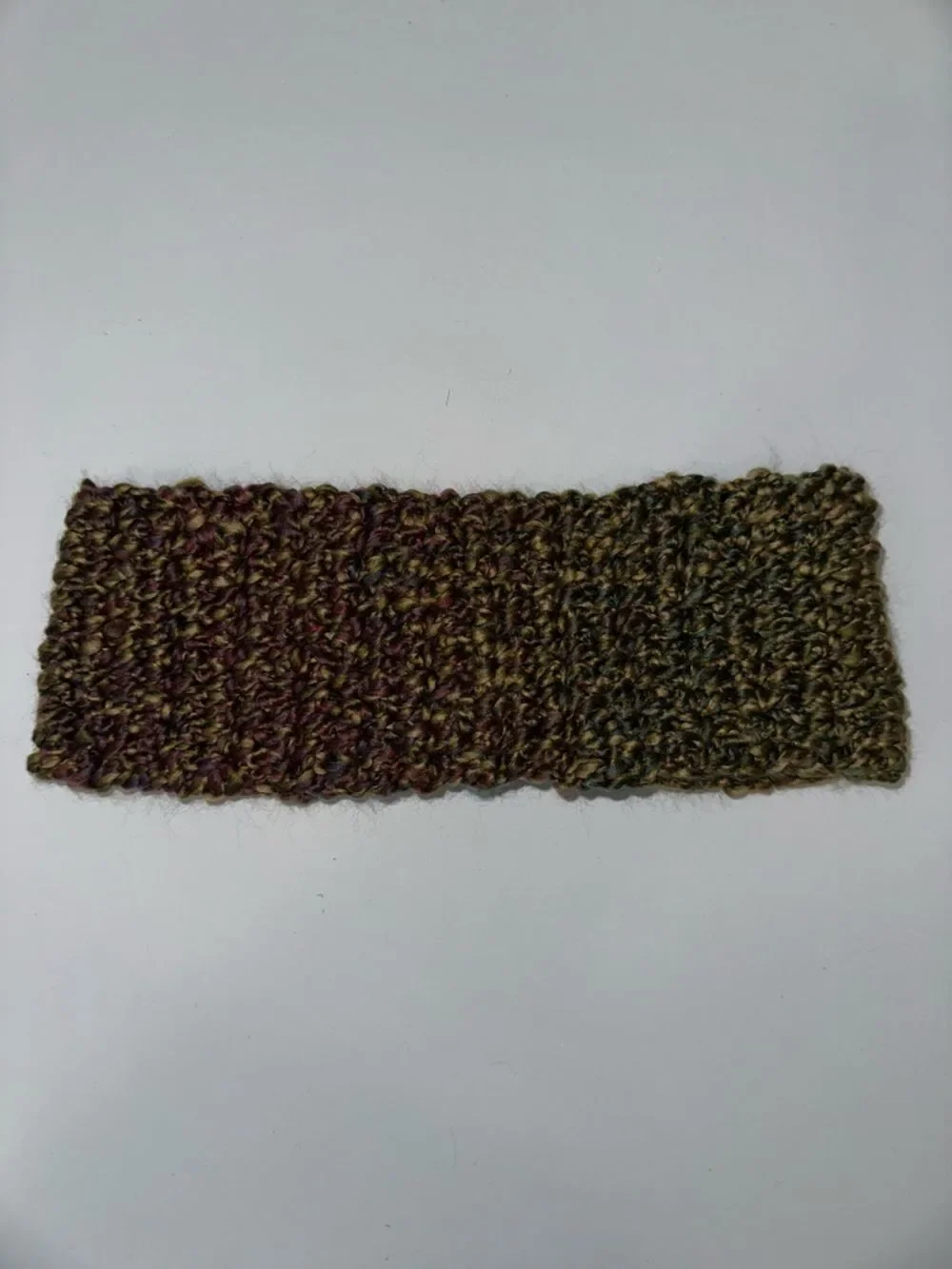Hand Crochet Camo Green Purple Burgundy Twist Front Headband